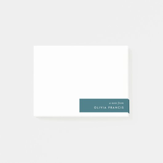 Trendy Blauwgroen Modern minimalistisch Stijlvol Post-it® Notes (Voorkant)