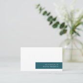 Trendy Blauwgroen Modern minimalistisch Stijlvol Visitekaartje (Staand voorkant)