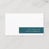 Trendy Blauwgroen Modern minimalistisch Stijlvol Visitekaartje (Voorkant)