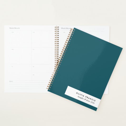 Trendy Blauwgroen moderne minimalistische stijlvol Planner (Display)