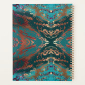 Trendy Blauwgroen Monogram Planner (Achterkant)