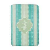 Trendy Blauwgroen Neo Mint Green Knit Pattern and  Badmat (Voorkant Verticaal)