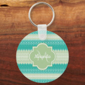 Trendy Blauwgroen Neo Mint Green Knit Pattern and  Sleutelhanger (Voorkant)