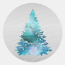 Trendy Blauwgroen Silver Glitter Tree Kerstmis