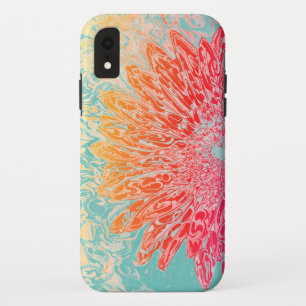 Trendy blauwgroen sinaasappel en rode waterverf Da Case-Mate iPhone Case