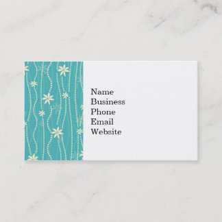 Trendy Blauwgroen Summer Flower Pattern Visitekaartje
