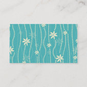 Trendy Blauwgroen Summer Flower Pattern Visitekaartje (Achterkant)
