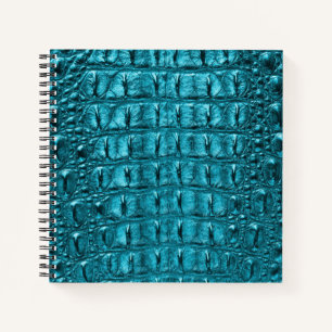 trendy blauwgroen turquoise aqua blauwe alligator  notitieboek