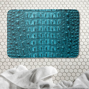 trendy blauwgroen turquoise aqua blue alligator pr badmat