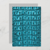 trendy blauwgroen turquoise aqua blue alligator pr bedankkaart (Voorkant / Achterkant)