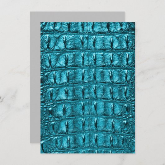 trendy blauwgroen turquoise aqua blue alligator pr bedankkaart (Voorkant / Achterkant)
