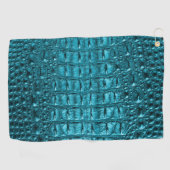 trendy blauwgroen turquoise aqua blue alligator pr golfhanddoek (Horizontaal)