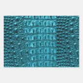 trendy blauwgroen turquoise aqua blue alligator pr inpakpapier vel (Voorkant 3)
