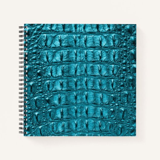 trendy blauwgroen turquoise aqua blue alligator pr notitieboek (Voorkant)