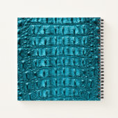 trendy blauwgroen turquoise aqua blue alligator pr notitieboek (Achterkant)