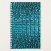 trendy blauwgroen turquoise aqua blue alligator pr planner (Voorkant)