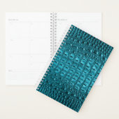 trendy blauwgroen turquoise aqua blue alligator pr planner (Display)