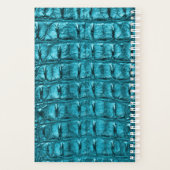 trendy blauwgroen turquoise aqua blue alligator pr planner (Achterkant)