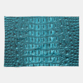 trendy blauwgroen turquoise aqua blue alligator pr theedoek (Horizontaal)