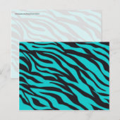 Trendy Blauwgroen Turquoise Black Zebra Stripes Briefkaart (Voorkant / Achterkant)