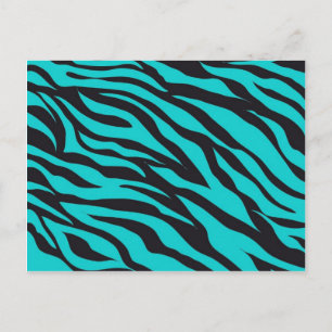 Trendy Blauwgroen Turquoise Black Zebra Stripes Briefkaart