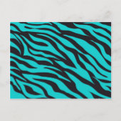 Trendy Blauwgroen Turquoise Black Zebra Stripes Briefkaart (Voorkant)