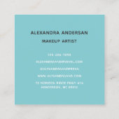 Trendy Blauwgroen Turquoise Gouden Glitter Wimper  Vierkante Visitekaartje (Achterkant)