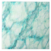 Trendy Blauwgroen White Marbling Pattern Tegeltje (Voorkant)