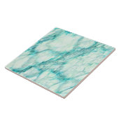 Trendy Blauwgroen White Marbling Pattern Tegeltje (Zijkant)