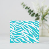 Trendy Blauwgroen witte zebrastripes Vleesdierlijk Briefkaart (Staand voorkant)