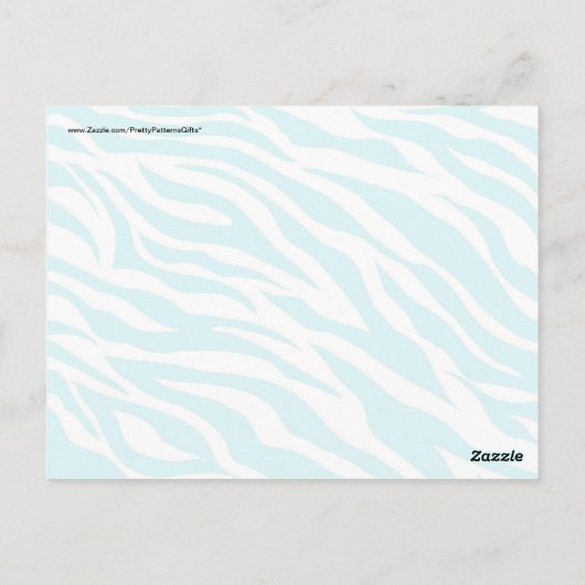 Trendy Blauwgroen witte zebrastripes Vleesdierlijk Briefkaart (Achterkant)