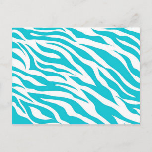 Trendy Blauwgroen witte zebrastripes Vleesdierlijk Briefkaart