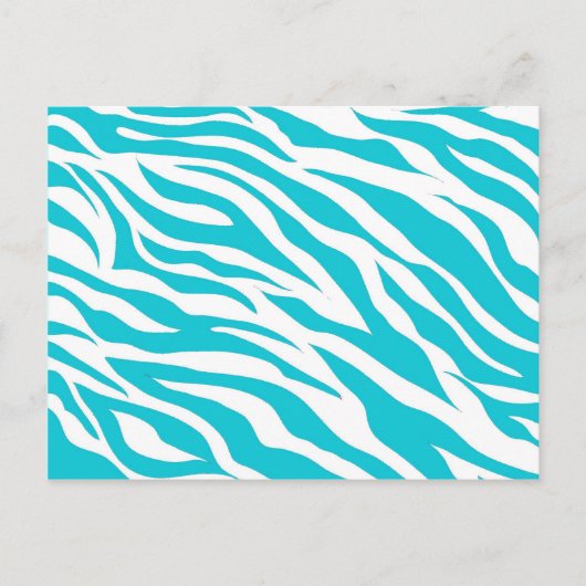 Trendy Blauwgroen witte zebrastripes Vleesdierlijk Briefkaart (Voorkant)