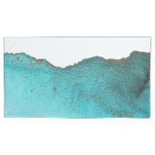 Trendy Blauwgroen zwarte Abstracte kunstalcoholink Kussensloop (Voorkant-Links)