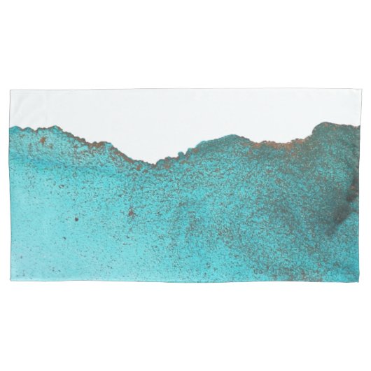 Trendy Blauwgroen zwarte Abstracte kunstalcoholink Kussensloop (Voorkant-Links)