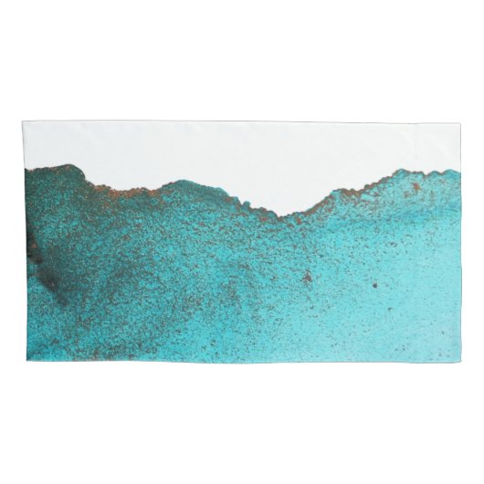 Trendy Blauwgroen zwarte Abstracte kunstalcoholink Kussensloop (Achterkant-Rechts)