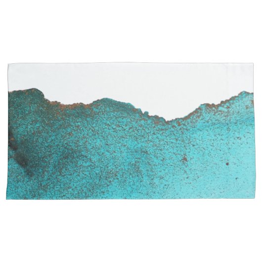 Trendy Blauwgroen zwarte Abstracte kunstalcoholink Kussensloop (Voorkant-Rechts)