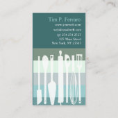 Trendy Bleek Blauwgroen Blauwe Kweekbakkerij Cook  Visitekaartje (Achterkant)