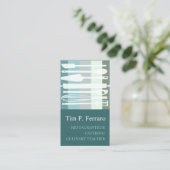 Trendy Bleek Blauwgroen Blauwe Kweekbakkerij Cook  Visitekaartje (Staand voorkant)