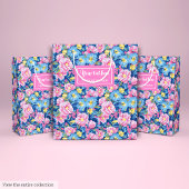 Trendy bleke roze en baby blauw cadeau tas wrap medium cadeauzakje