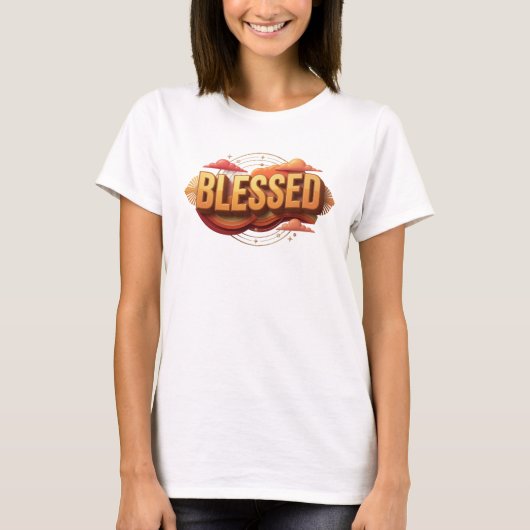 Trendy BLESSED Kunst Design T-shirt (Voorkant)