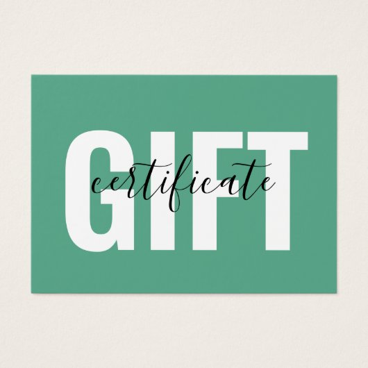Trendy Block Colour Business Cadeaucertificaat Visitekaartje (Voorkant)
