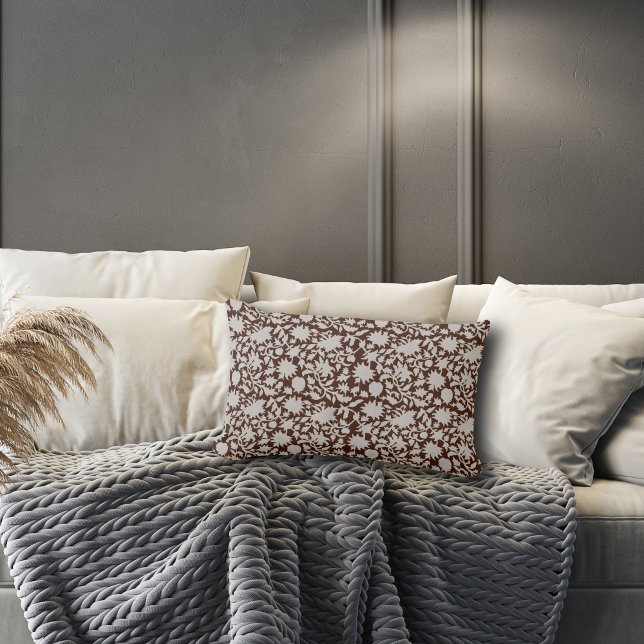 Trendy Block Print geïnspireerd Bruin Kussen (Creator heeft geüpload)