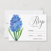 Trendy Bloem Blauw Hydrangea rustieke bruiloft RSV RSVP Kaartje (Voorkant)