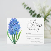 Trendy Bloem Blauw Hydrangea rustieke bruiloft RSV RSVP Kaartje (Staand voorkant)