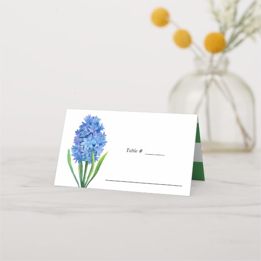 Trendy Bloem Blauw Hydrangea trouwtafel plaats Plaatskaartje (Voorkant)