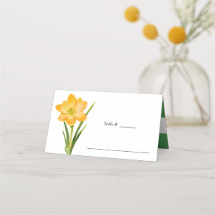 Trendy Bloem geel krokus trouwtafel plaats Plaatskaartje