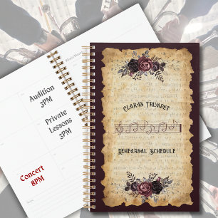 Trendy Bloem Trompet Oefenschema Notitieboek