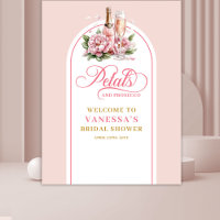 Trendy bloemblaadjes en prosecco bruidsfeest achte