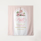 Trendy bloemblaadjes en prosecco bruidswandtapijt wandkleed (Voorkant)